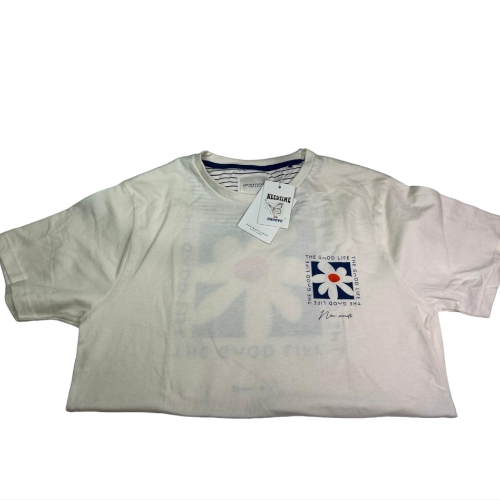 Mens Demin and Flower tshirt